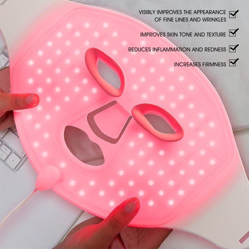 7-Kleuren LED Gezichtsmasker met Hals & Borst | Lichttherapie tegen Acne, Rimpels & Pigmentvlekken